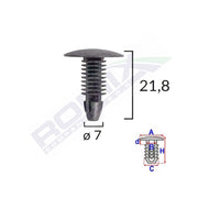 CLIPS TAPITERIE PENTRU HONDA/HYUNDAI/TOYOTA 7X21.8MM - NEGRU SET 10 BUC