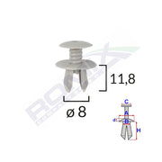CLIPS FIXARE PENTRU VW 8X11.8MM - GRI SET 10 BUC