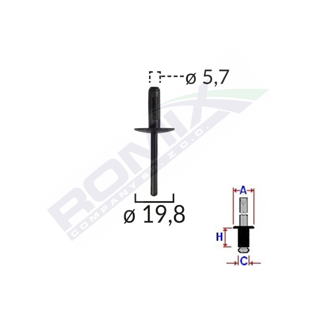 UNIVERZÁLIS MŰANYAG VÁGÁSÚ 5,7X19,8MM - FEKETE KÉSZLET 10 DB