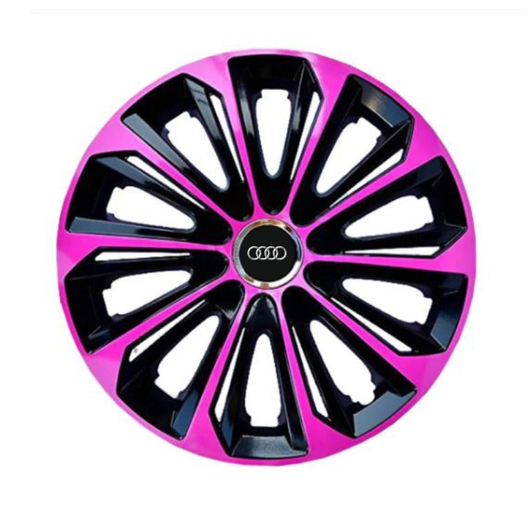 Set 4 Wheel Caps Extra Strong Pink R15, suitable for Audi