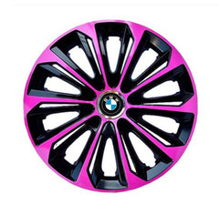 Set 4 Wheel Caps Extra Strong Pink R14, suitable for BMW