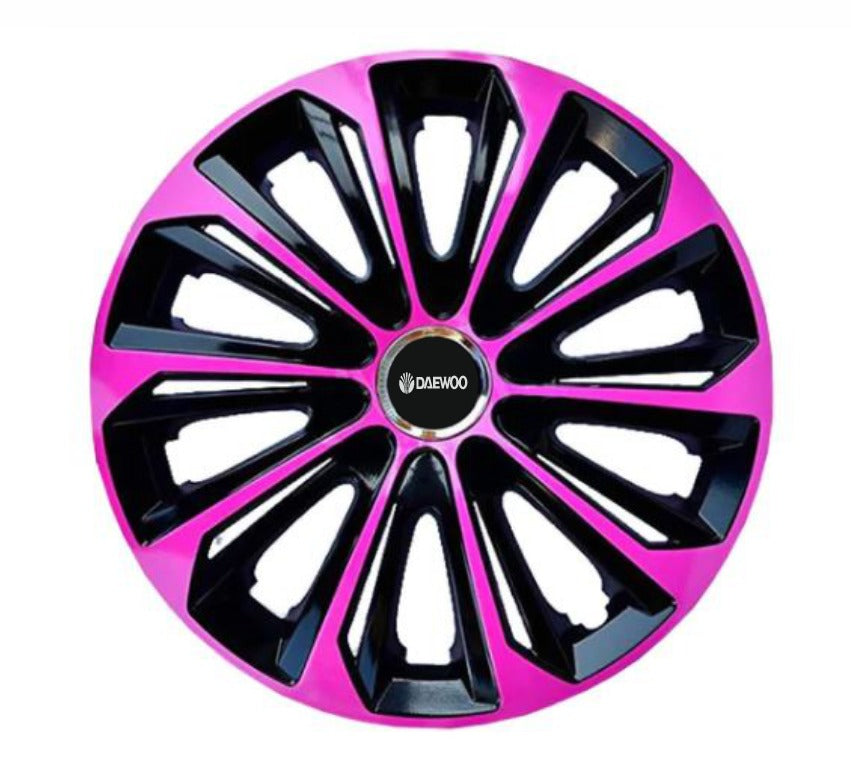 Set 4 Wheel Caps Extra Strong Pink R14, suitable for Daewoo