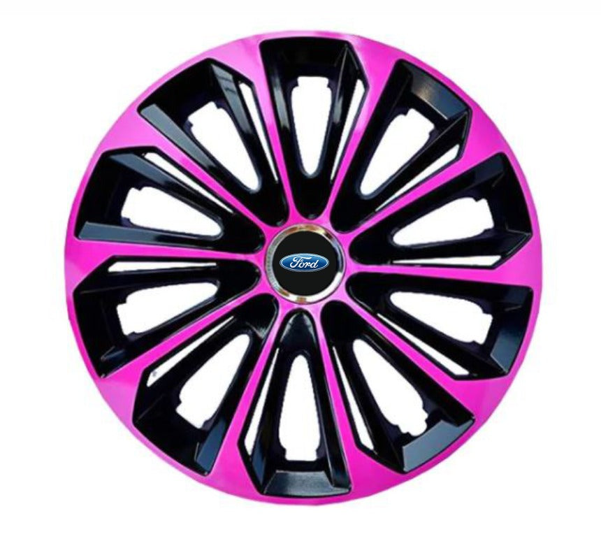 Set 4 Wheel Caps Extra Strong Pink R14, suitable for Ford