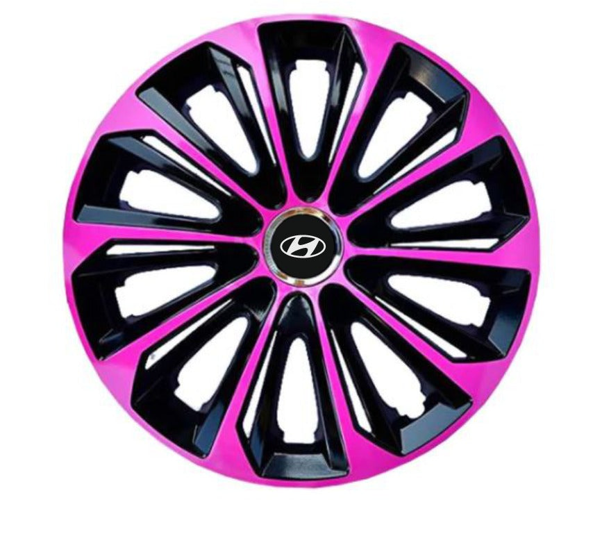 Set 4 Wheel Caps Extra Strong Pink R16, suitable for Hyundai