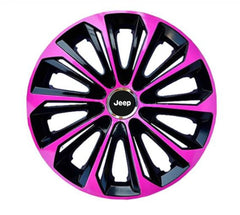 Set 4 Wheel Caps Extra Strong Pink R14, suitable for Jeep