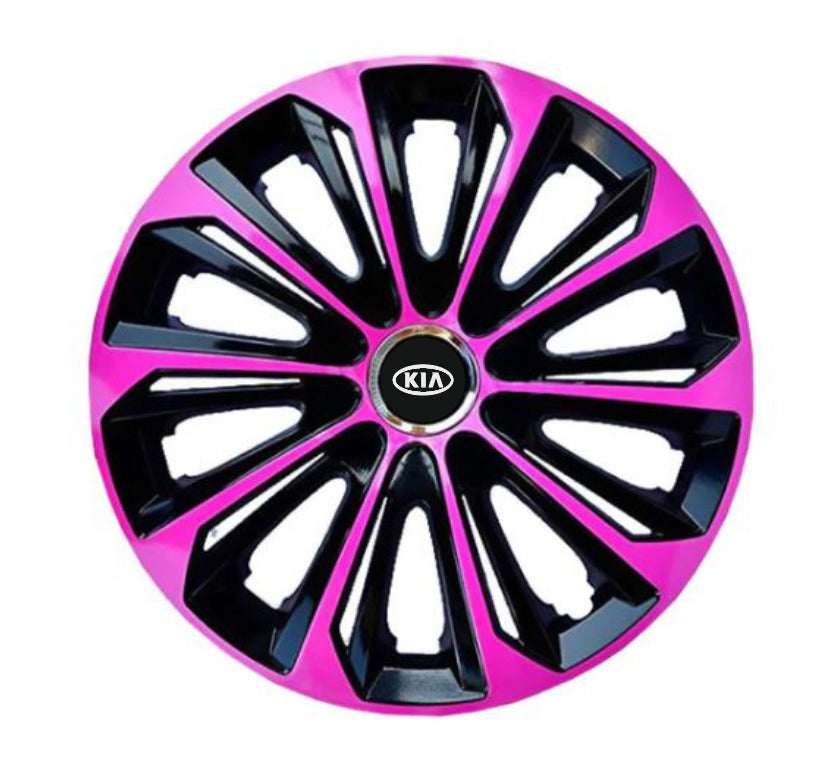 Set 4 Wheel Caps Extra Strong Pink R16, suitable for Kia