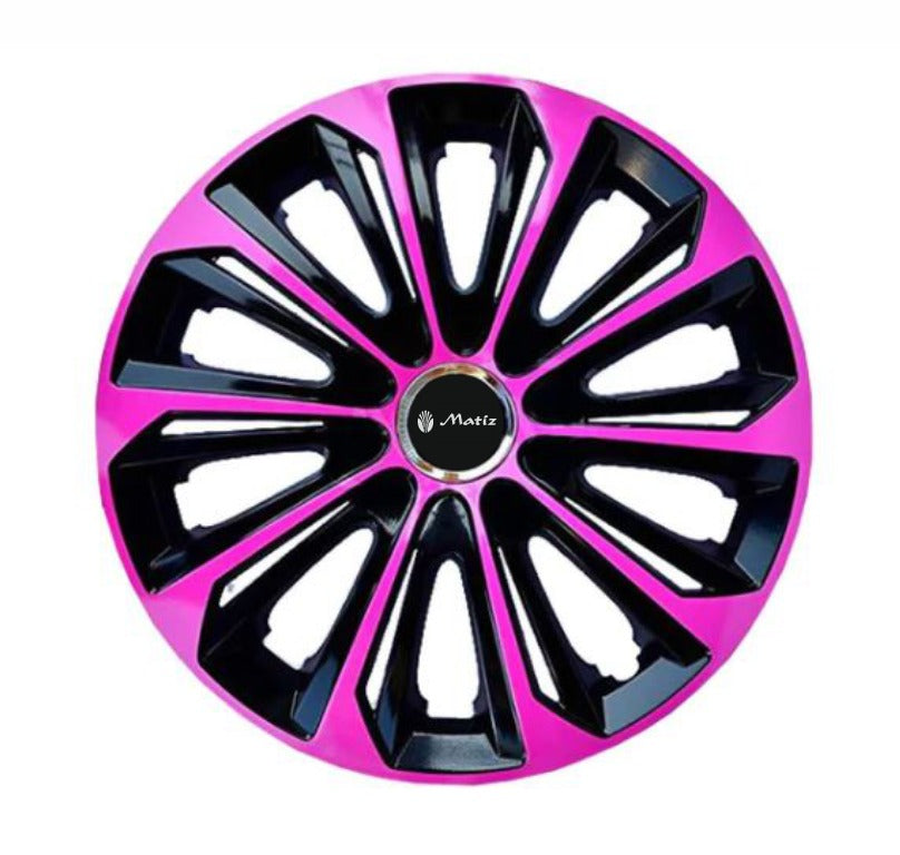 Set 4 Wheel Caps Extra Strong Pink R16, suitable for Matiz