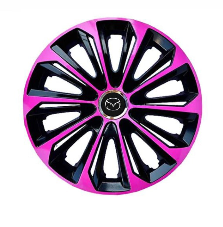 Set 4 Wheel Caps Extra Strong Pink R14, suitable for Mazda