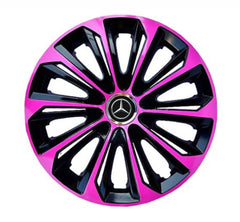 Set 4 Wheel Caps Extra Strong Pink R16, suitable for Mercedes