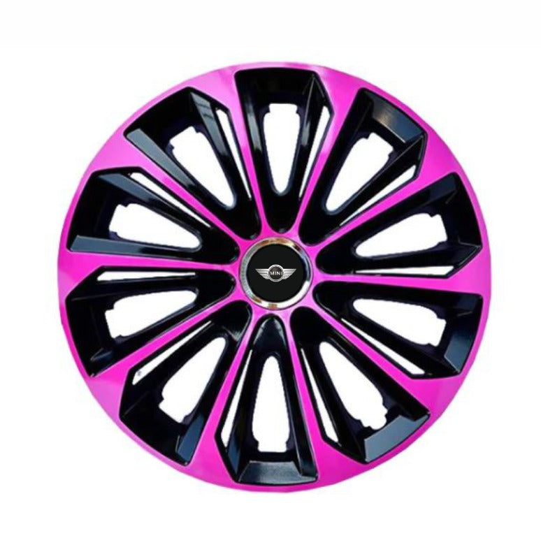 Set 4 Wheel Caps Extra Strong Pink R14, suitable for Mini Cooper