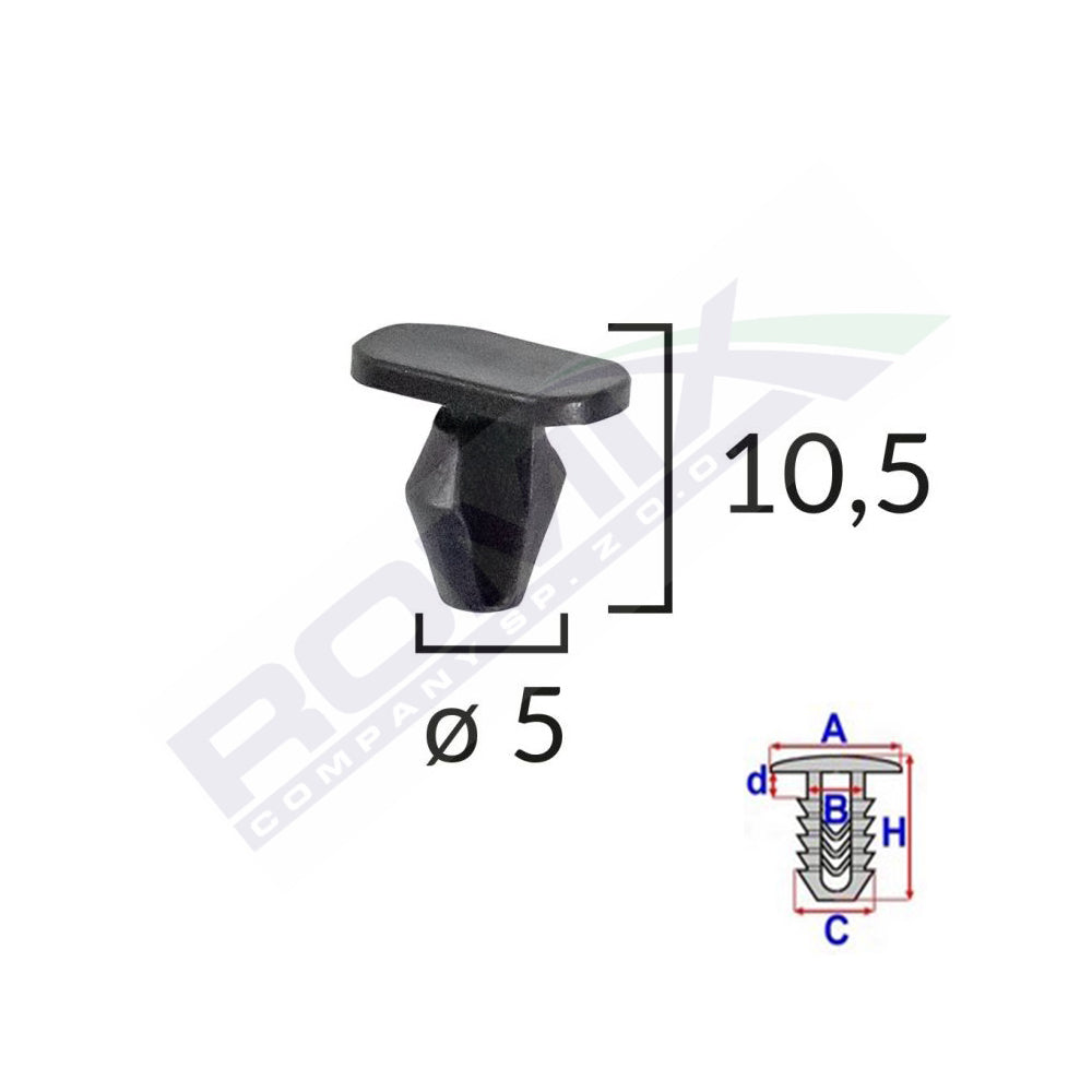 TÖMÍTÉS BILINCSEK PEUGEOT, CITROEN 5X10.5MM FEKETE 10 DB-OS KÉSZLET