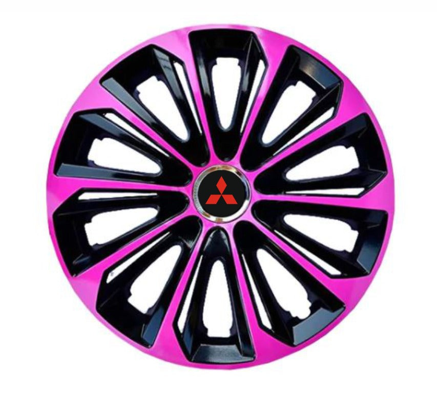 Set 4 Wheel Caps Extra Strong Pink R16, suitable for Mitsubishi