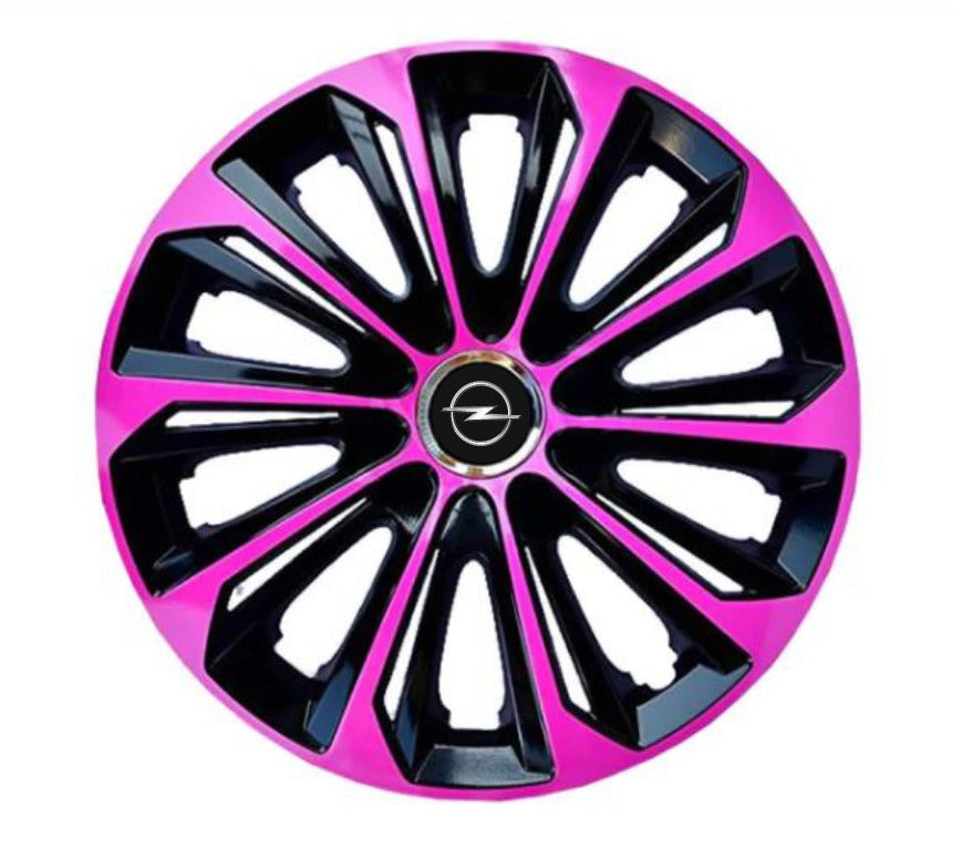 Set 4 Wheel Caps Extra Strong Pink R16, suitable for Opel