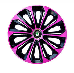 Set 4 Wheel Caps Extra Strong Pink R16, suitable for Skoda