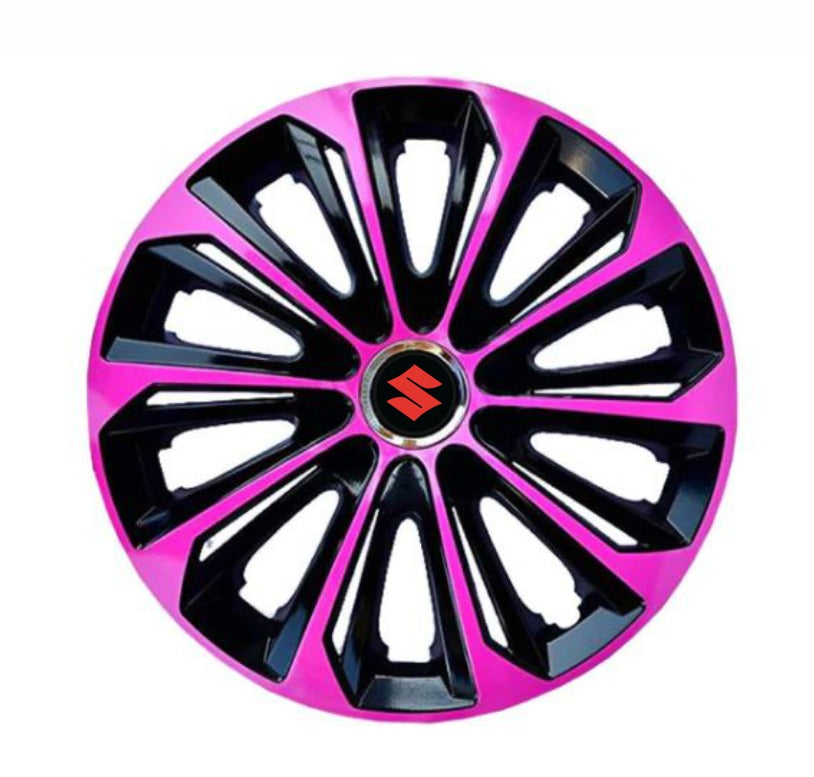 Set 4 Wheel Caps Extra Strong Pink R14, suitable for Suzuki