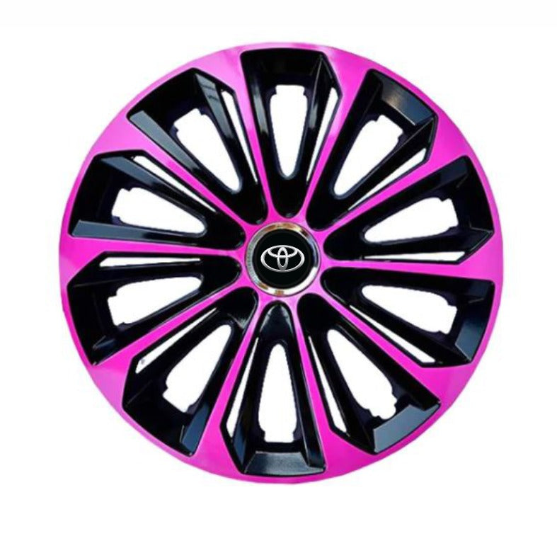 Set 4 Wheel Caps Extra Strong Pink R16, suitable for Toyota