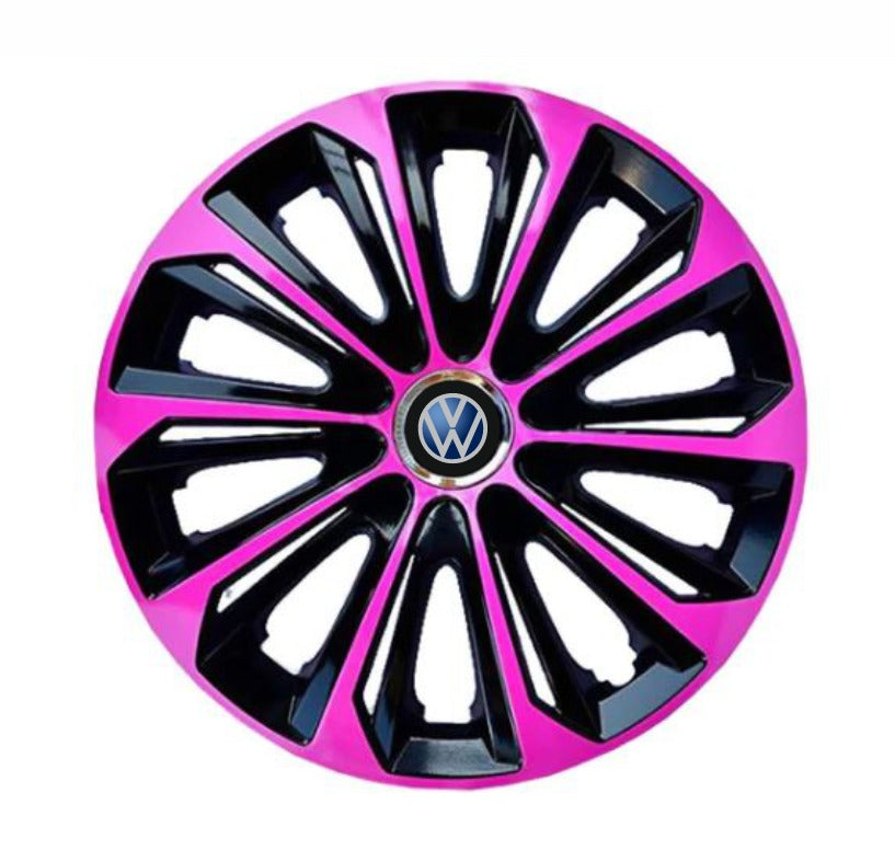 Set 4 Wheel Caps Extra Strong Pink R14, suitable for Volkswagen