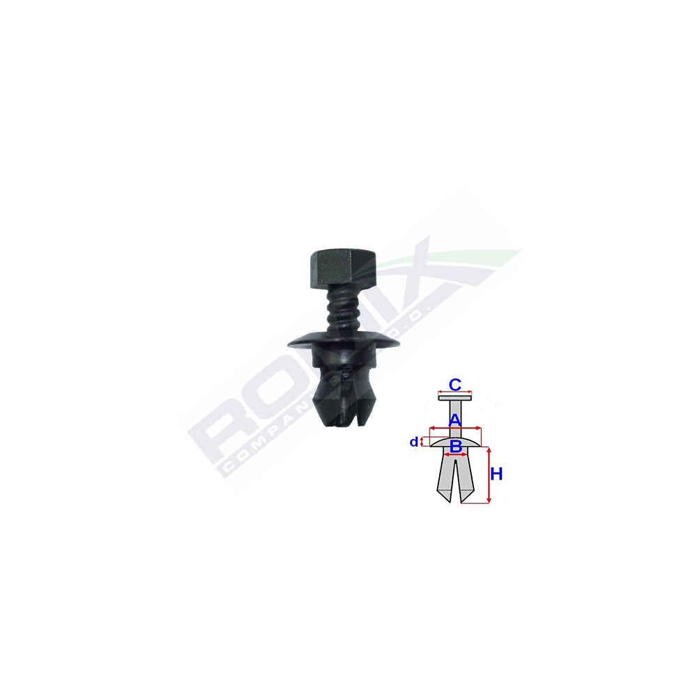 RÖGZÍTŐCSIPSZEK VW, AUDI HOZ 8,5X10,6MM FEKETE - 10 DB-OS KÉSZLET