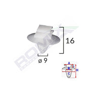 CLIPS FIXARE ELEMENTE EXTERIOARE PENTRU FIAT/LANCIA/ALFA ROMEO/PEUGEOT - ALB SET 10 BUC
