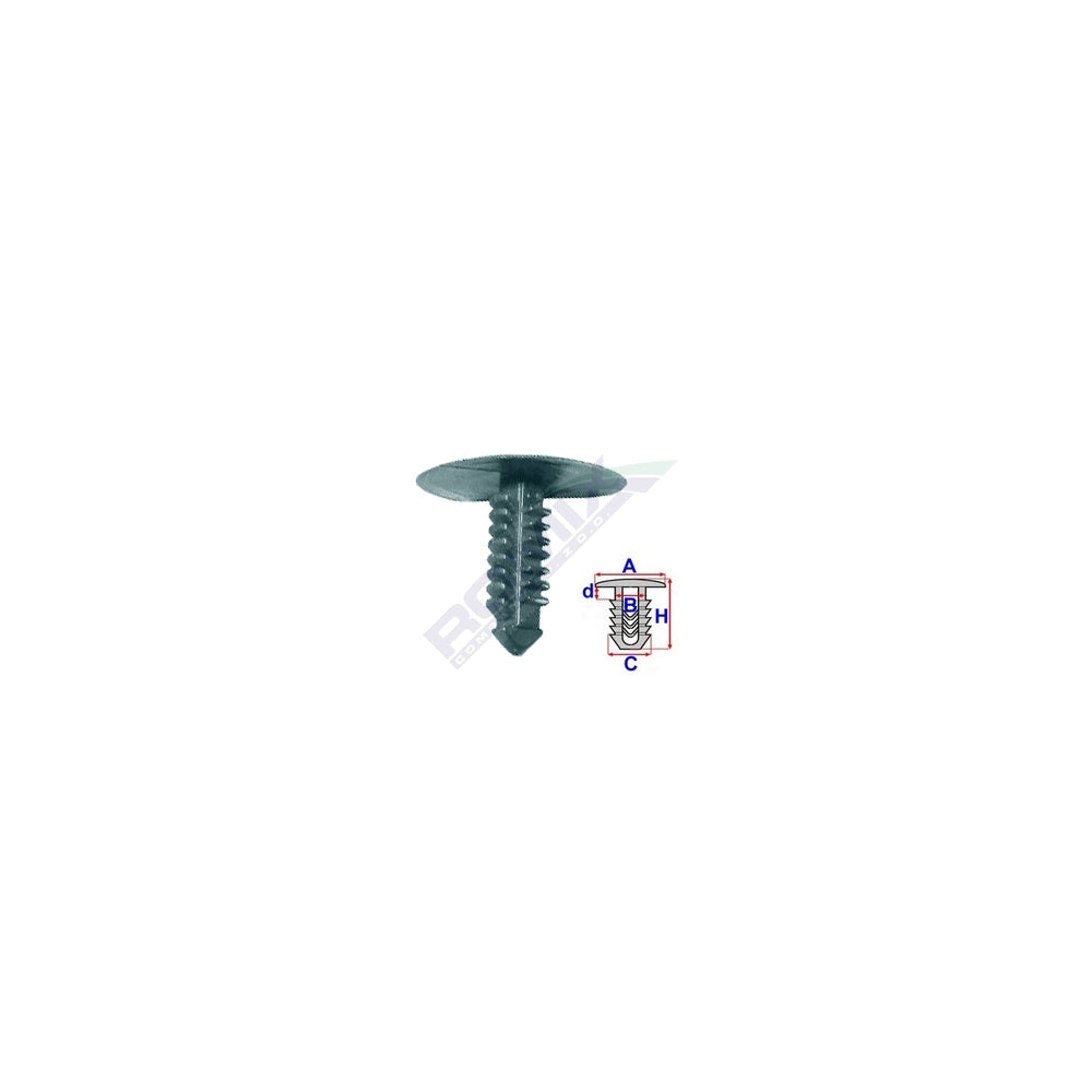 KÁRPIT CSAPOK FORDHOZ 7X22,5MM - 10 DARABOS FEKETE KÉSZLET