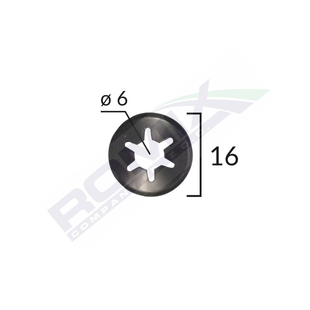 UNIVERZÁLIS KÁRPIT RÖGZÍTŐ ALÁTÉT - FEKETE - 16 MM-ES 25 DB-OS KÉSZLET