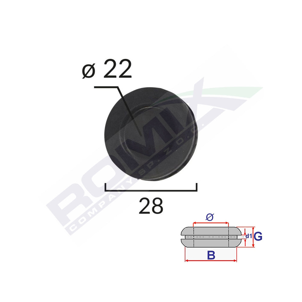 UNIVERZÁLIS ZÁRT GUMIBORÍTÓ ÁTMÉRŐJŰ 22 MM, 5 DB-OS KÉSZLET