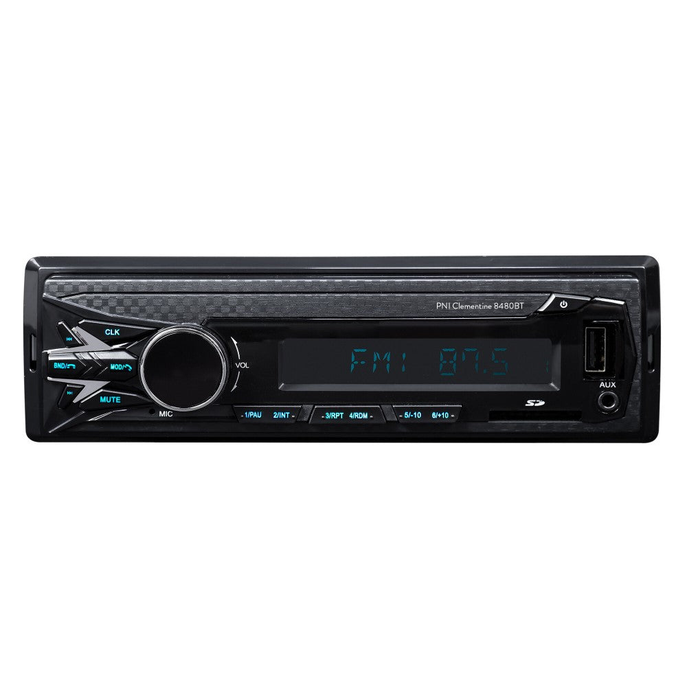 Rádió MP3 lejátszó AUTO DAB és RDS PNI Clementine 8480BT 4X45W, 12/24V, SD, USB, AUX, RCA, BLUETOOTH és USB 1.5A csatlakozókkal