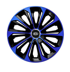 Set 4 Wheel Caps Extra Strong Blue & Black R14, suitable for Kia