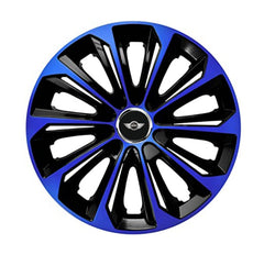 Set 4 Wheel Caps Extra Strong Blue & Black R14, suitable for Mini Cooper