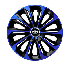 Set 4 Wheel Caps Extra Strong Blue & Black R14, suitable for Toyota