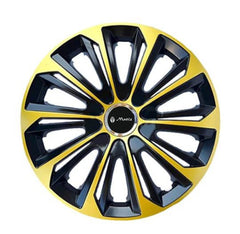 Set 4 Wheel Caps Extra Strong Gold & Black R14, suitable for Matiz