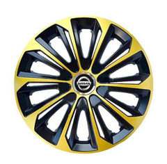 Set 4 Wheel Caps Extra Strong Gold & Black R14, suitable for Nissan