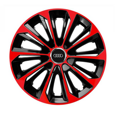 Set 4 Wheel Caps Extra Strong Red R16, suitable for Audi