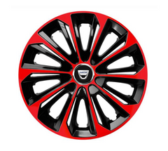 Set 4 Wheel Caps Extra Strong Red R16, suitable for Dacia