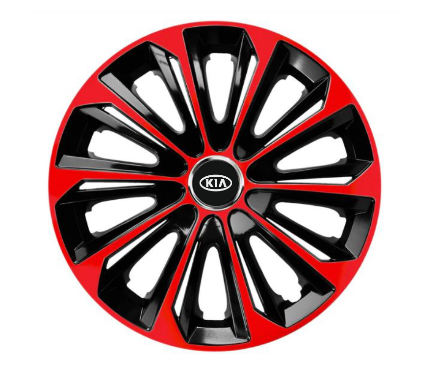 Set 4 Wheel Caps Extra Strong Red R16, suitable for Kia