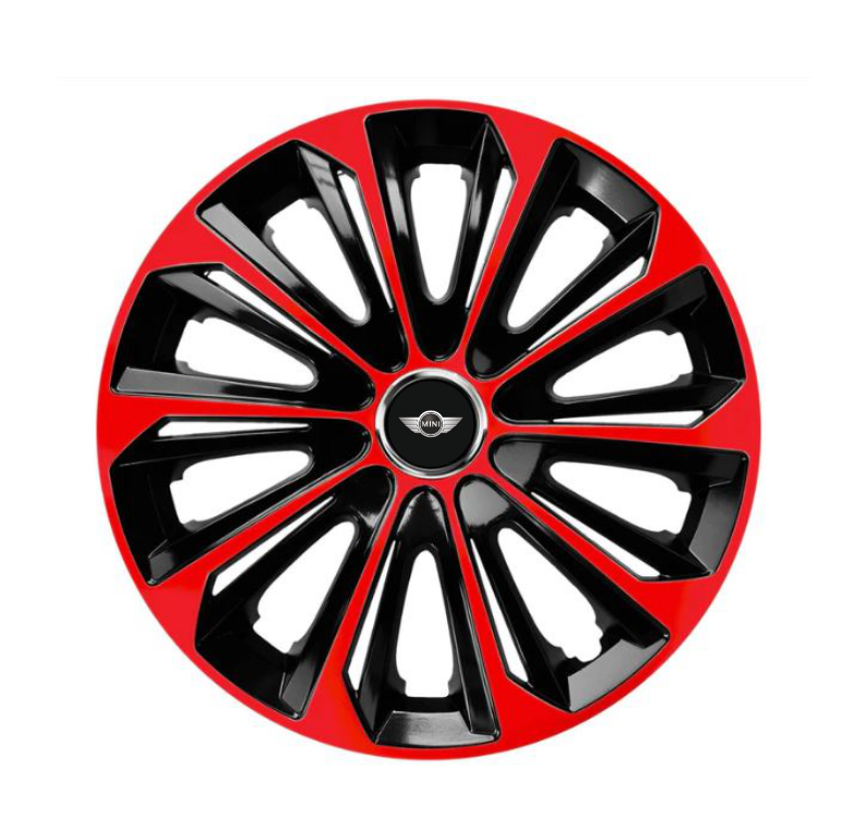 Set 4 Wheel Caps Extra Strong Red R16, suitable for Mini Cooper