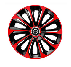 Set 4 Wheel Caps Extra Strong Red R14, suitable for Nissan