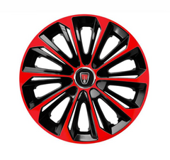 Set 4 Wheel Caps Extra Strong Red R15, suitable for Range Rover