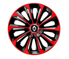 Set 4 Wheel Caps Extra Strong Red R16, suitable for Renault