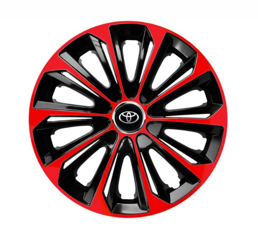 Set 4 Wheel Caps Extra Strong Red R14, suitable for Toyota