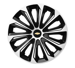 Set 4 Wheel Caps Extra Strong Silver & Black R16, suitable for Chevrolet