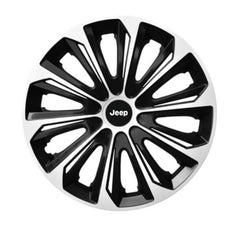 Set 4 Wheel Caps Extra Strong Silver & Black R14, suitable for Jeep