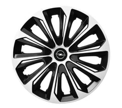 Set 4 Wheel Caps Extra Strong Silver & Black R14, suitable for Opel