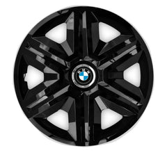 Set 4 Wheel Caps Fast Black Red Frame R16, suitable for BMW