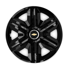 Set 4 Wheel Caps Fast Black Red Frame R15, suitable for Chevrolet