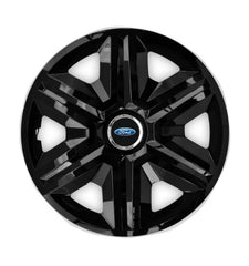 Set 4 Wheel Caps Fast Black Red Frame R15, suitable for Ford