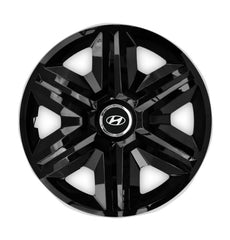 Set 4 Wheel Caps Fast Black Red Frame R15, suitable for Hyundai