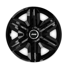 Set 4 Wheel Caps Fast Black Red Frame R15, suitable for Jeep