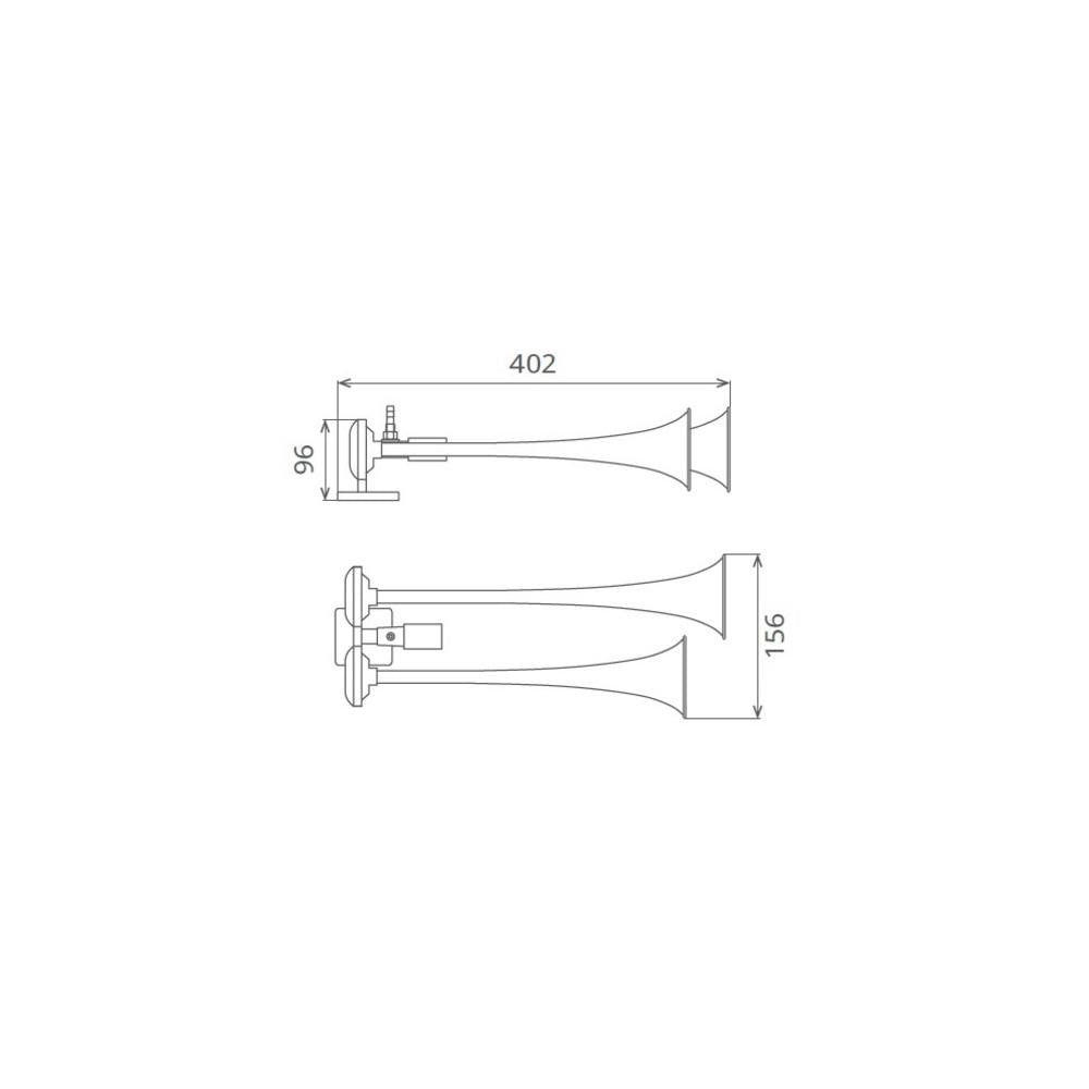 CLAXON CROM CAMION CU DOUA GOARNE 24V 1A