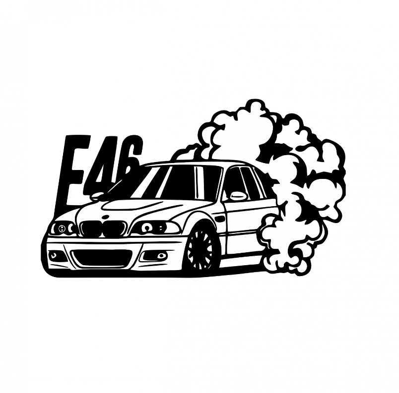 Sticker Bmw E46 Drift 15cm, Creative Rey®